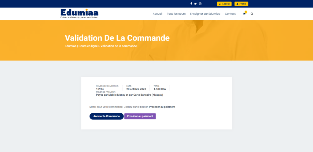 Les modes de paiement KKIAPAY sur Edumiaa