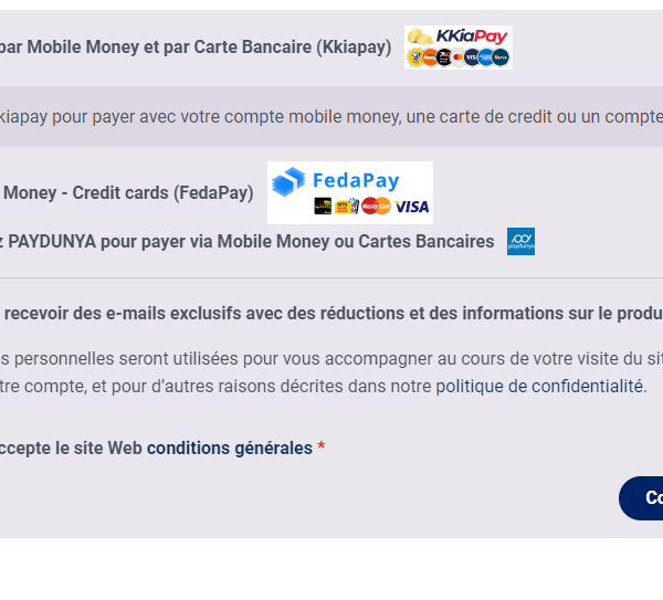 Modes de paiement sur Edumiaa